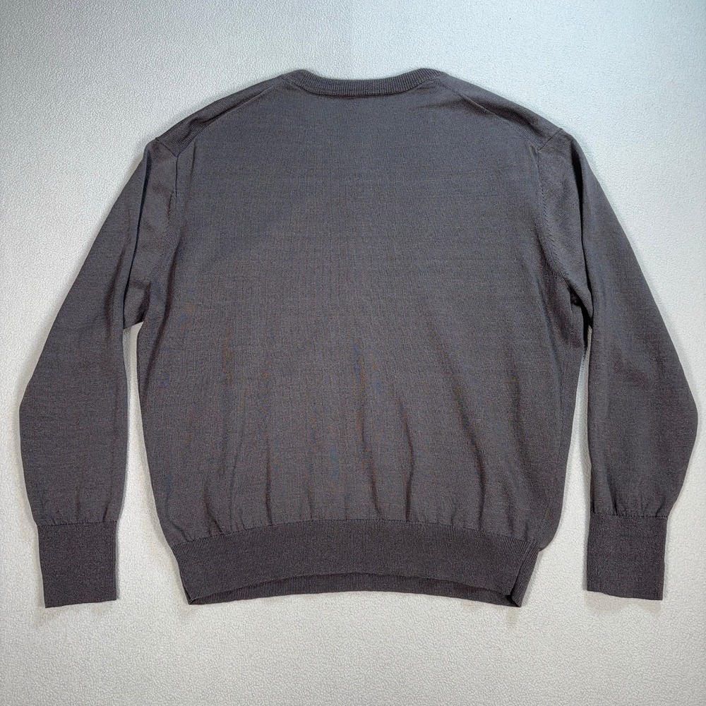 Muji True Hemp Blend Sweater Women's L Gray V-Neck Lightweight BA1OH24S - Picture 2 of 15